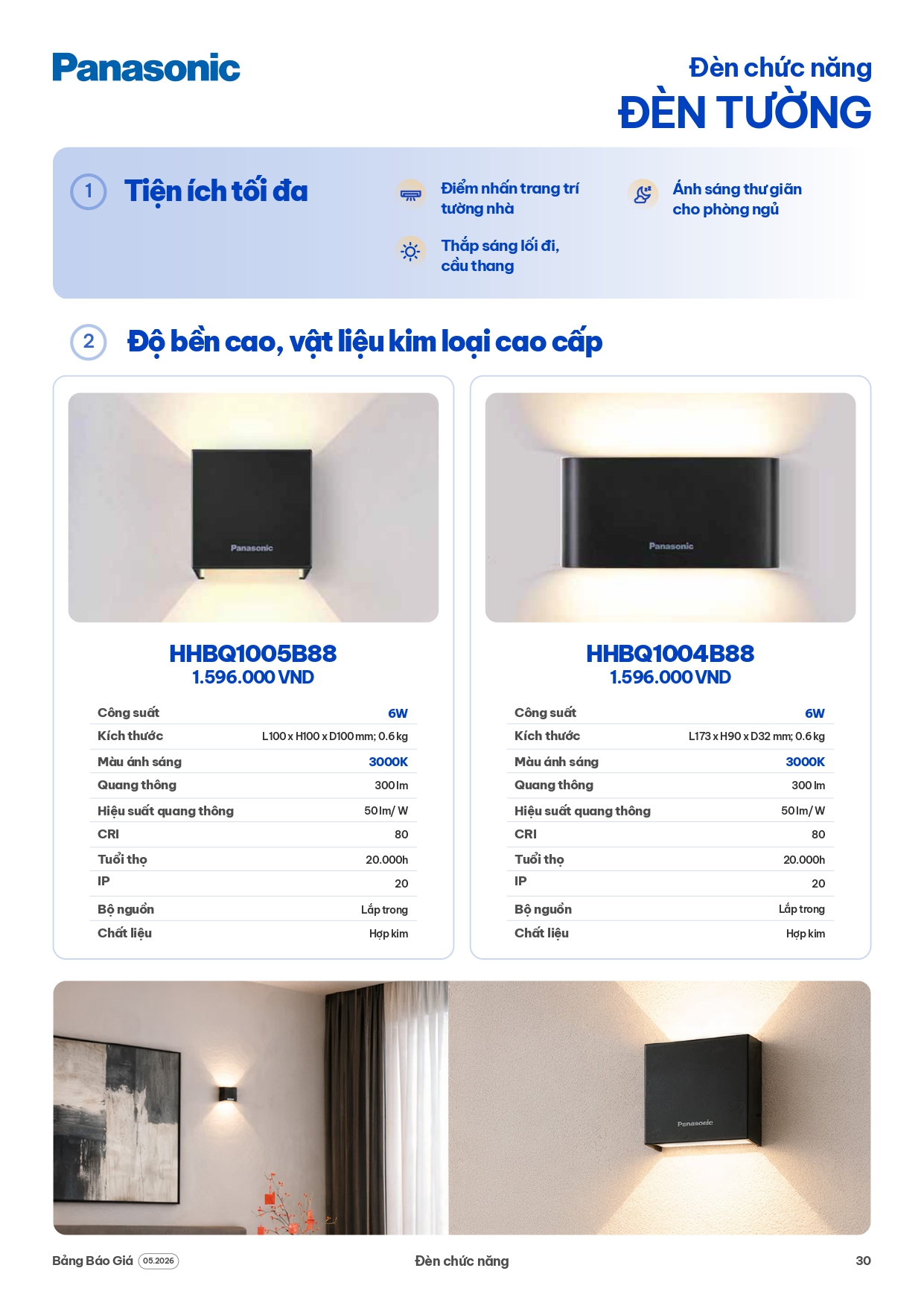 bảng giá đèn Panasonic mới nhất 
